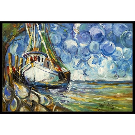 Carolines Treasures Shrimp Boat 101 Indoor and Outdoor Mat- 18 x 27 in. JMK1080MAT